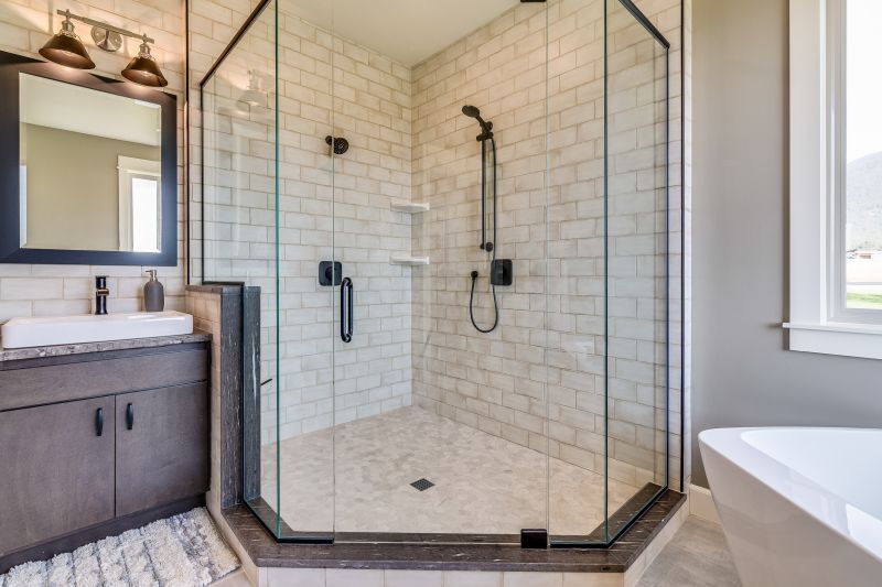 Glass-Enclosed Shower in Compact Space